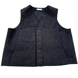 VTG Filson Mackinaw Cruiser Vest Charcoal 100% Virgin Wool Made in USA Men's XL